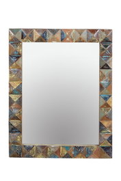Giner y Colomer Espejo Madera Reciclada Multicolor 100x80 cm Colgar Vertical o Horizontal